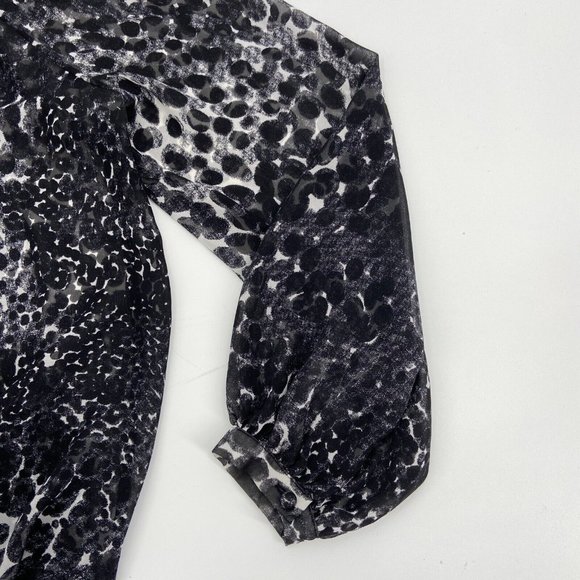 CAbi Sz S Sheer Long Sleeve Button Up Blouse Oversize Shirt Romantic Goth Black - Picture 6 of 9